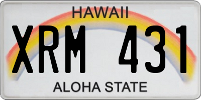 HI license plate XRM431