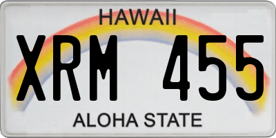HI license plate XRM455