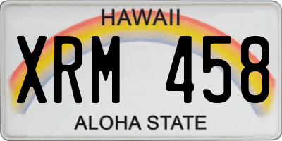 HI license plate XRM458