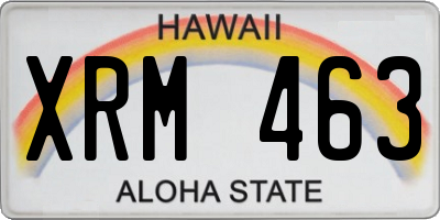 HI license plate XRM463