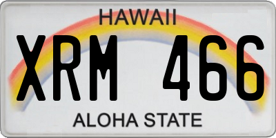 HI license plate XRM466