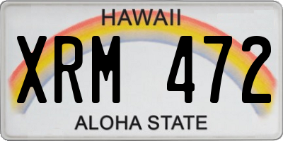 HI license plate XRM472