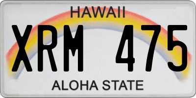 HI license plate XRM475
