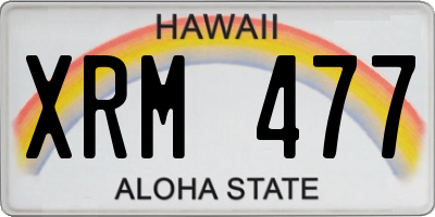 HI license plate XRM477