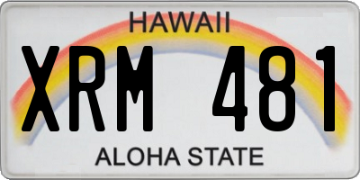HI license plate XRM481