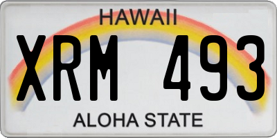 HI license plate XRM493