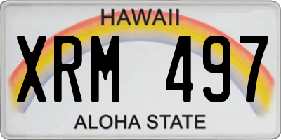 HI license plate XRM497