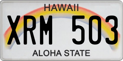 HI license plate XRM503