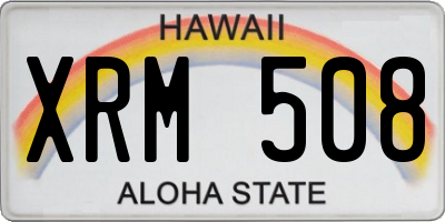HI license plate XRM508