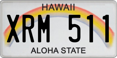 HI license plate XRM511
