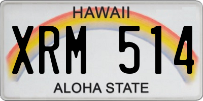 HI license plate XRM514