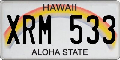 HI license plate XRM533