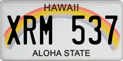 HI license plate XRM537