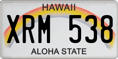 HI license plate XRM538