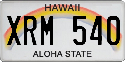 HI license plate XRM540