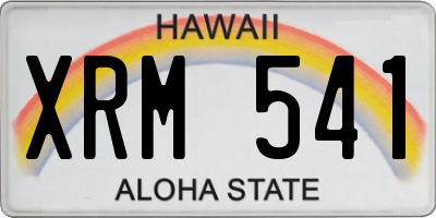 HI license plate XRM541