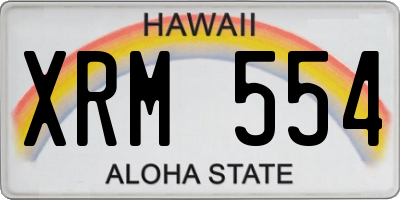 HI license plate XRM554