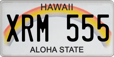 HI license plate XRM555