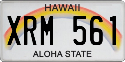 HI license plate XRM561