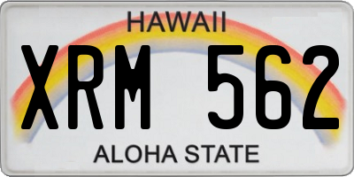 HI license plate XRM562