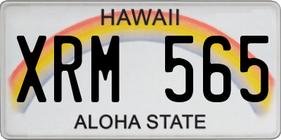 HI license plate XRM565