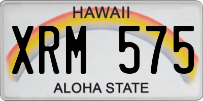 HI license plate XRM575