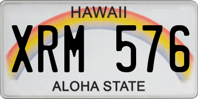 HI license plate XRM576