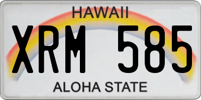 HI license plate XRM585