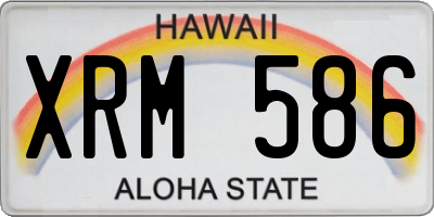 HI license plate XRM586