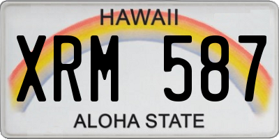 HI license plate XRM587