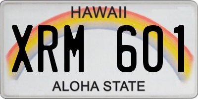 HI license plate XRM601