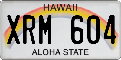 HI license plate XRM604