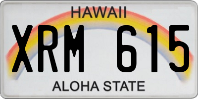 HI license plate XRM615