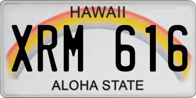 HI license plate XRM616