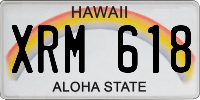 HI license plate XRM618