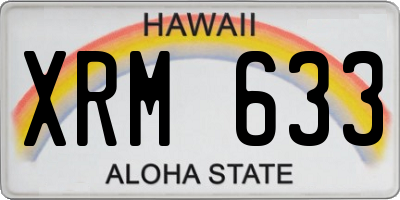 HI license plate XRM633