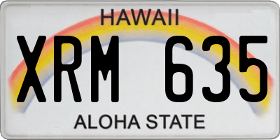 HI license plate XRM635