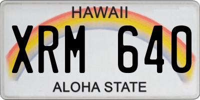 HI license plate XRM640