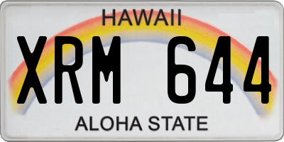 HI license plate XRM644
