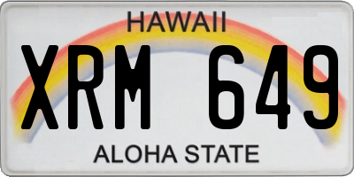 HI license plate XRM649