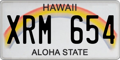 HI license plate XRM654