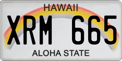 HI license plate XRM665