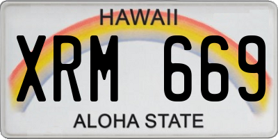 HI license plate XRM669