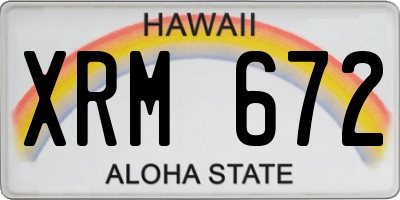HI license plate XRM672