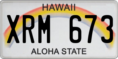 HI license plate XRM673