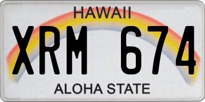 HI license plate XRM674