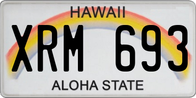 HI license plate XRM693