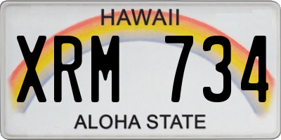 HI license plate XRM734
