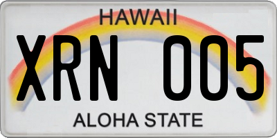 HI license plate XRN005