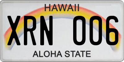 HI license plate XRN006